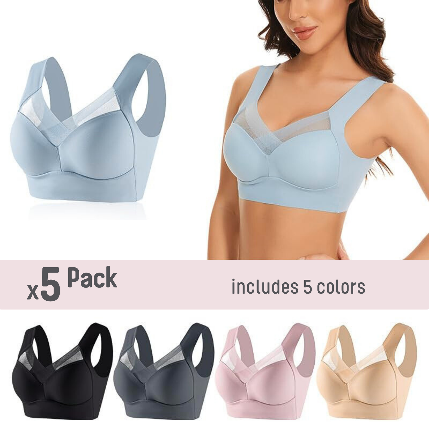 Lyssé AirLift™ Seamless Wireless Bra – Elegant Comfort, Breathable Mesh, Perfect Everyday Support